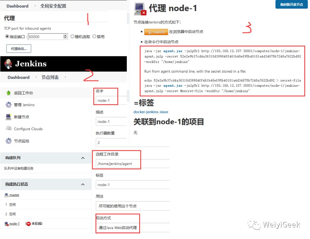 10.Jenkins进阶之分布式架构环境配置基础概念与单主机节点通信配置