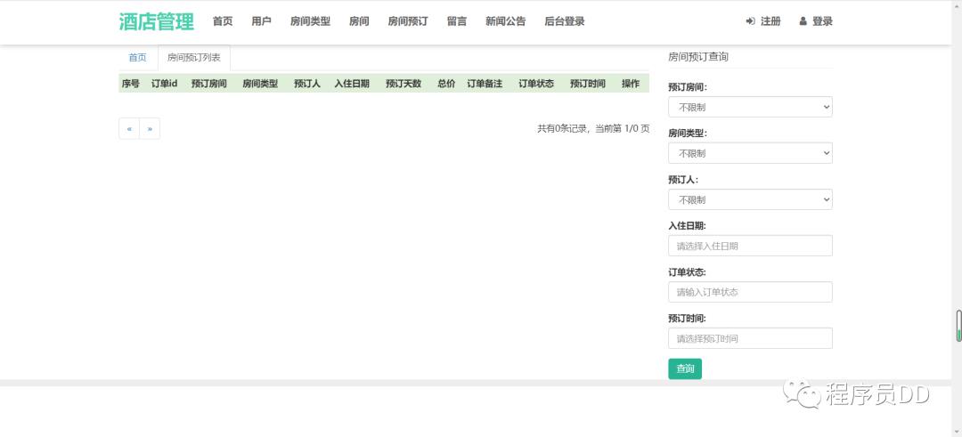 基于Ecliopse+Mysql+Tomcat开发得酒店预订管理系统