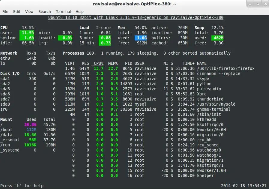 Linux 系统实时监控的瑞士军刀—Glances