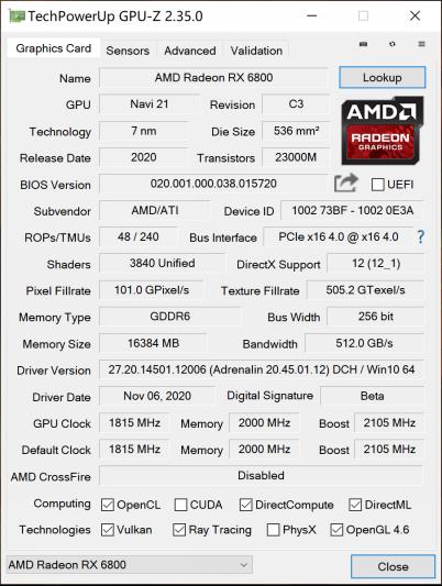 AMD显卡重返高端序列，Radeon RX6800/6800XT首发深度评测