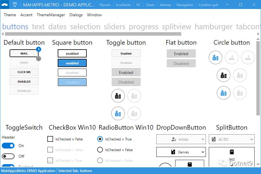 C# WPF开源控件库：MahApps.Metro