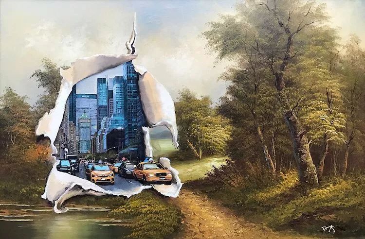 Altered Thrift Store Paintings Transforms Discard into...