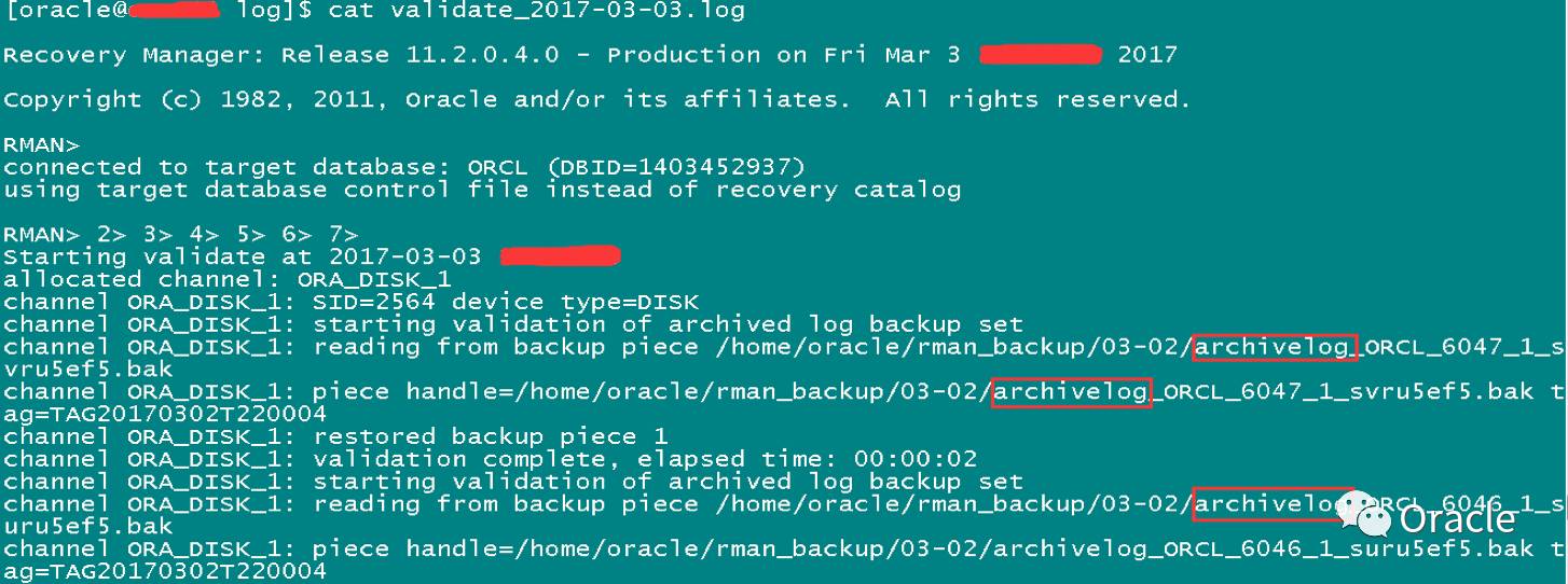 利用SHELL脚本来验证Oracle数据库RMAN备份集的有效性