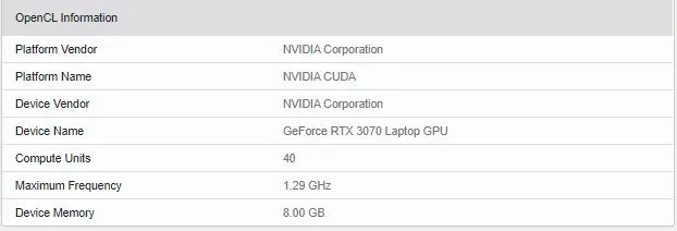 RTX 3080、3070移动版跑分曝光，相比桌面版差距20%左右