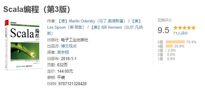 豆瓣9.5分，它是Scala领域当之无愧的王者之作！