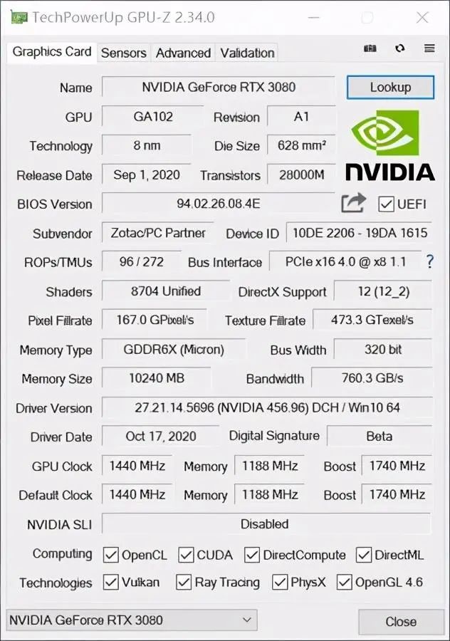 索泰RTX 3080天启OC显卡评测：配置均衡、散热中上、充满年轻气息的次旗舰卡