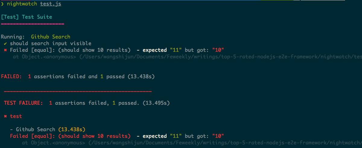 最受欢迎的 5 款 Node.js 端到端测试框架