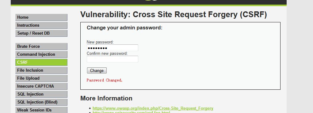 DVWA笔记（四）----CSRF