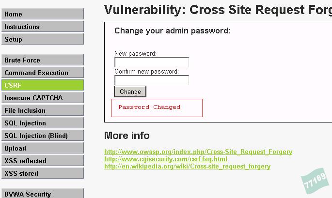 DVWA之CSRF跨站脚本攻击