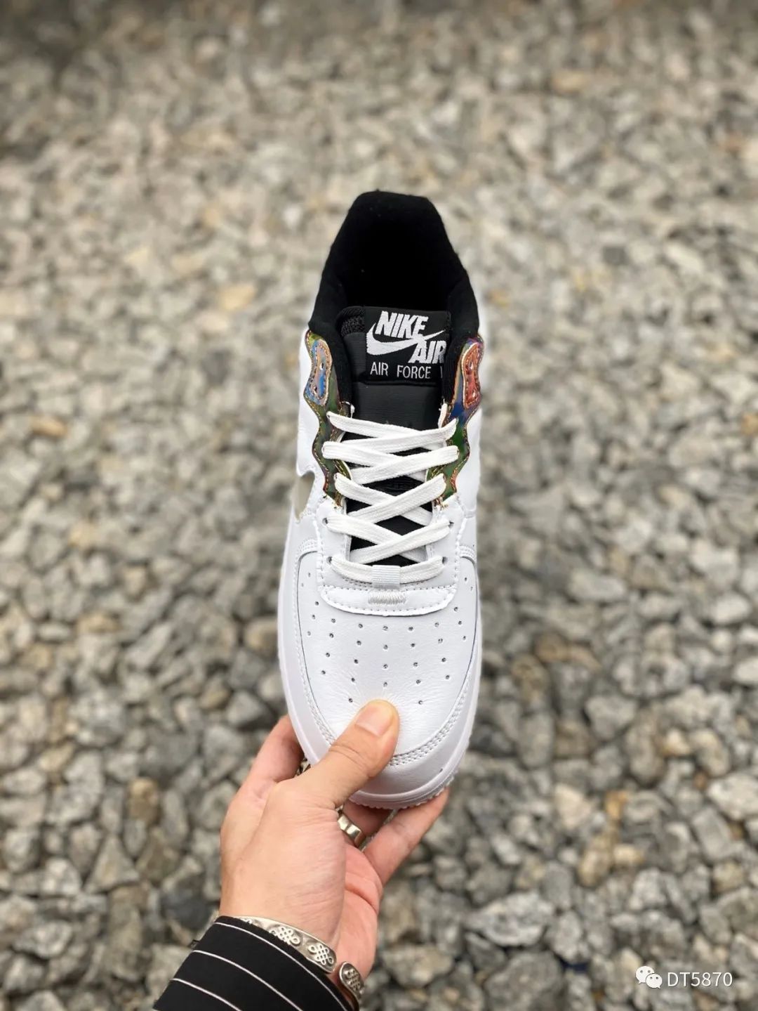 耐克Nike Air Force 1 React D/MS/X"White/Black/Aurora colorful" 开箱