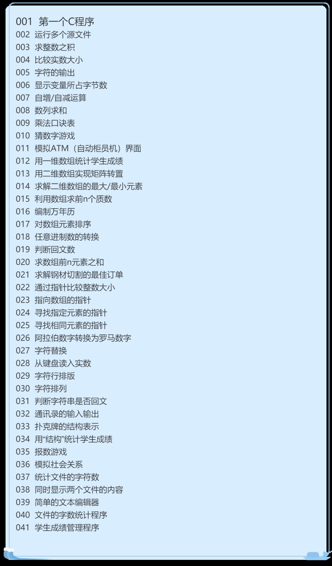 C语言程序实例大全【基础篇41个】