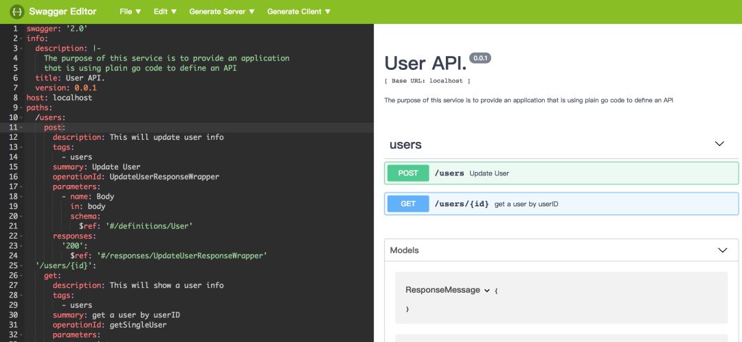 使用go-swagger为golang API自动生成swagger文档