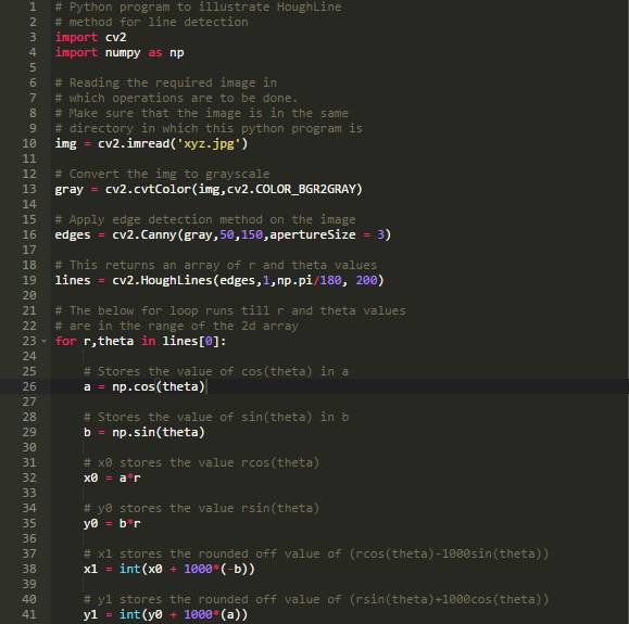 利用Opencv中的Houghline方法进行直线检测---python语言