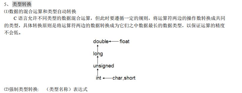 C语言第二章数据类型及其运算重点要点归纳