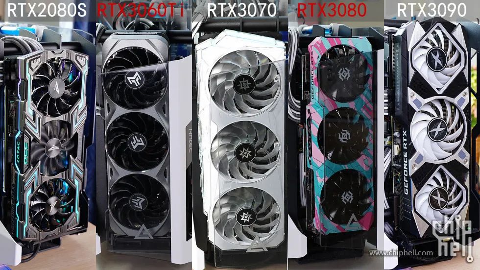 [电脑]好刀法砍出N家精准显卡布局，详测RTX3060Ti/3080等5张显卡