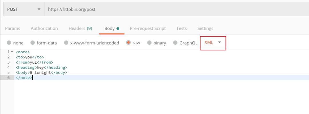 接口发送 xml 格式的数据如何测试？