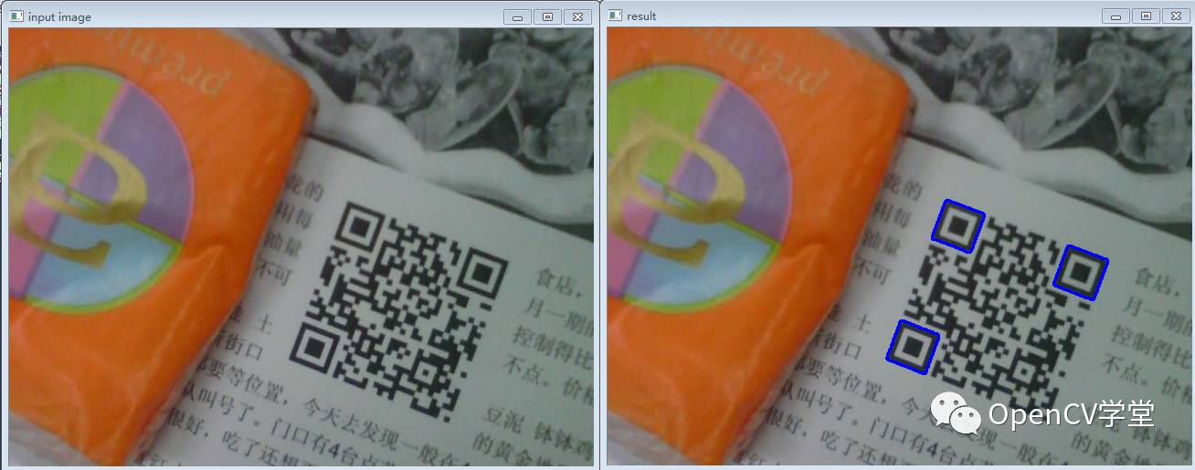 OpenCV二维码检测与定位