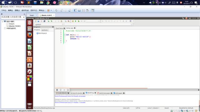 安装 Ubuntu 14.04.5 Desktop 并安装 code::blocks 及一些其它软件