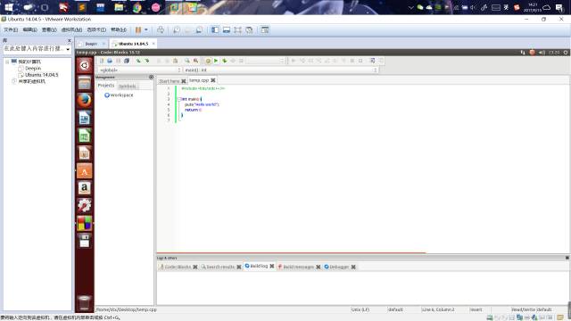 安装 Ubuntu 14.04.5 Desktop 并安装 code::blocks 及一些其它软件