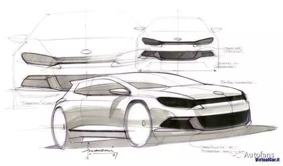 Nice sketch!汽车设计海量草图线稿