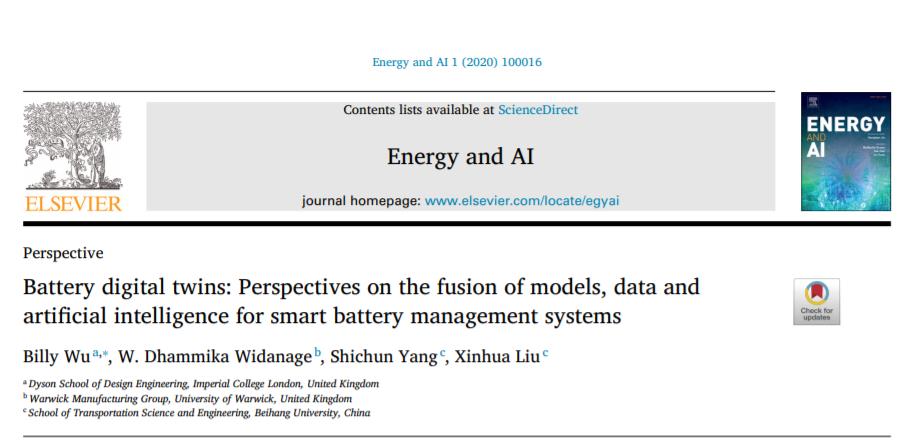 电池数字孪生：模型、数据、人工智能融合的智能电池管理系统