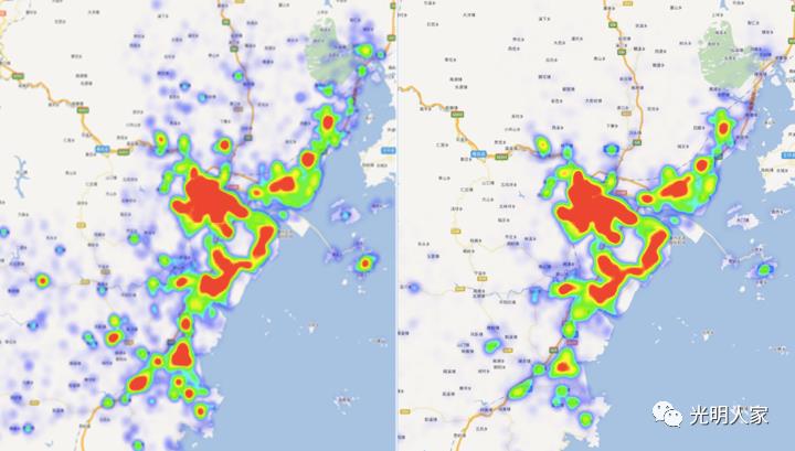 大数据下的龙港热力图！