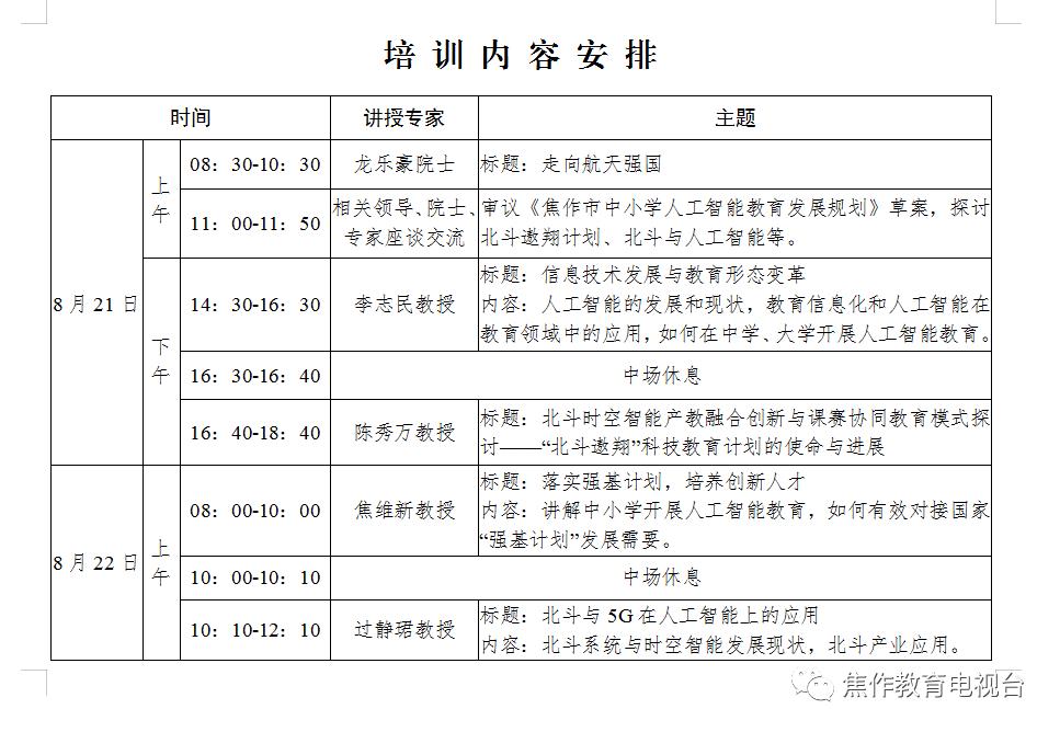 【现场直播】焦作市召开中小学人工智能教育培训会（内附网络直播日程安排）