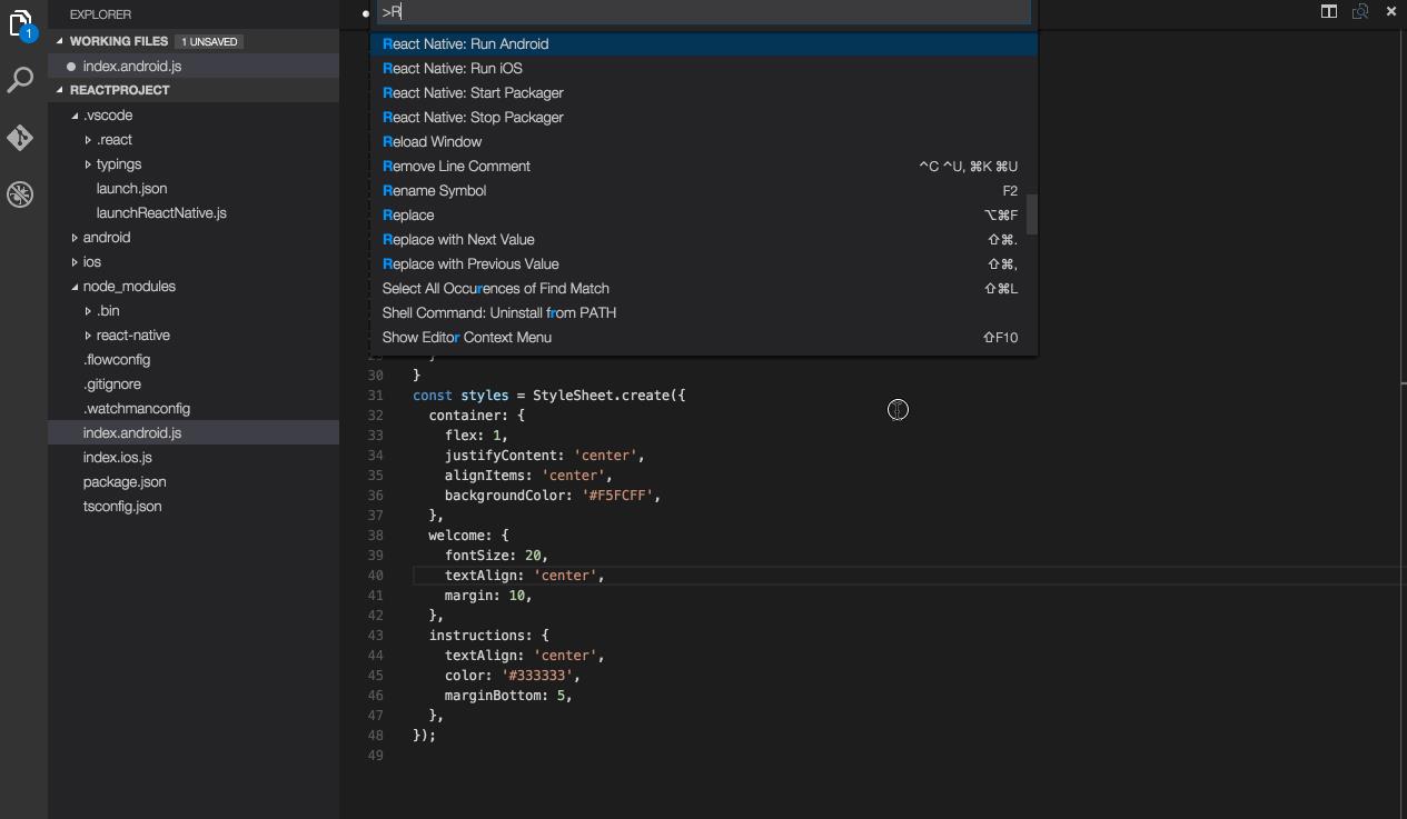 我的 React Native 技能树点亮计划 の 为 React Native 开发准备的 VS Code 插件