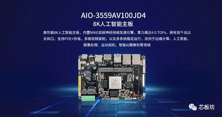 一款8K相机神经网络AI开发板，双千兆 多路视频，算力高达4.0 TOPs—AIO-3559AV100JD4