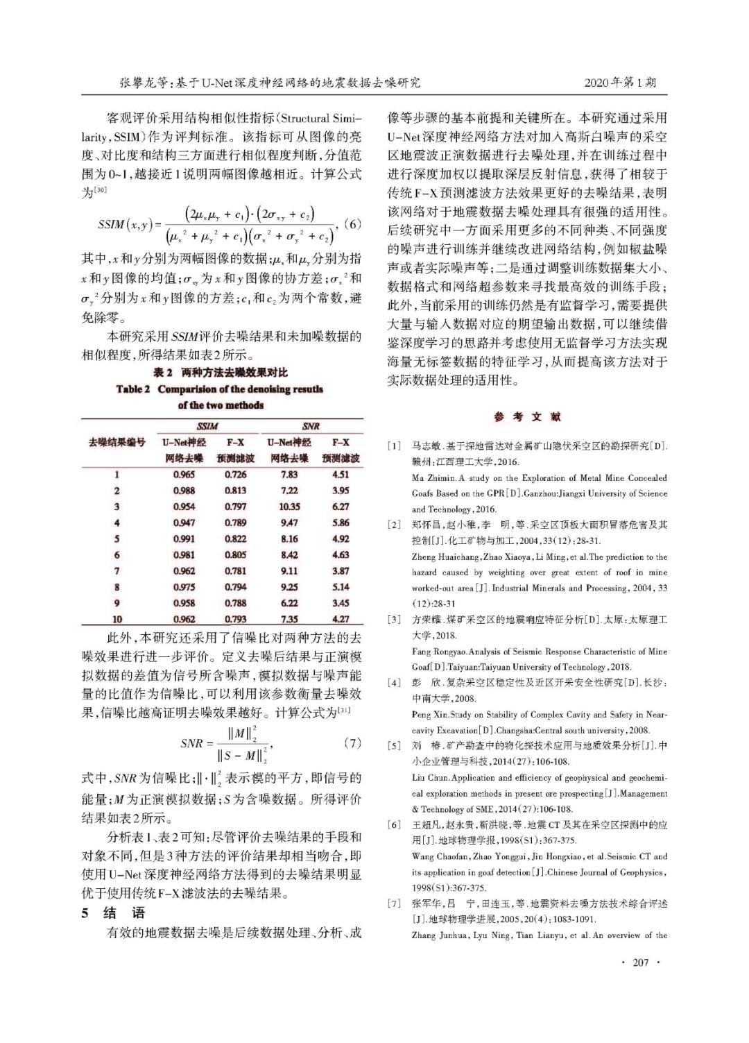 张攀龙等：基于U-Net深度神经网络的地震数据去噪研究