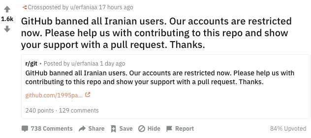 GitHub开始封禁“受美国制裁”国家账号！程序员真的有国界了