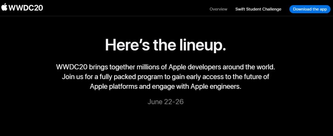 苹果官方预告WWDC 2020全球开发者大会活动阵容，安排！