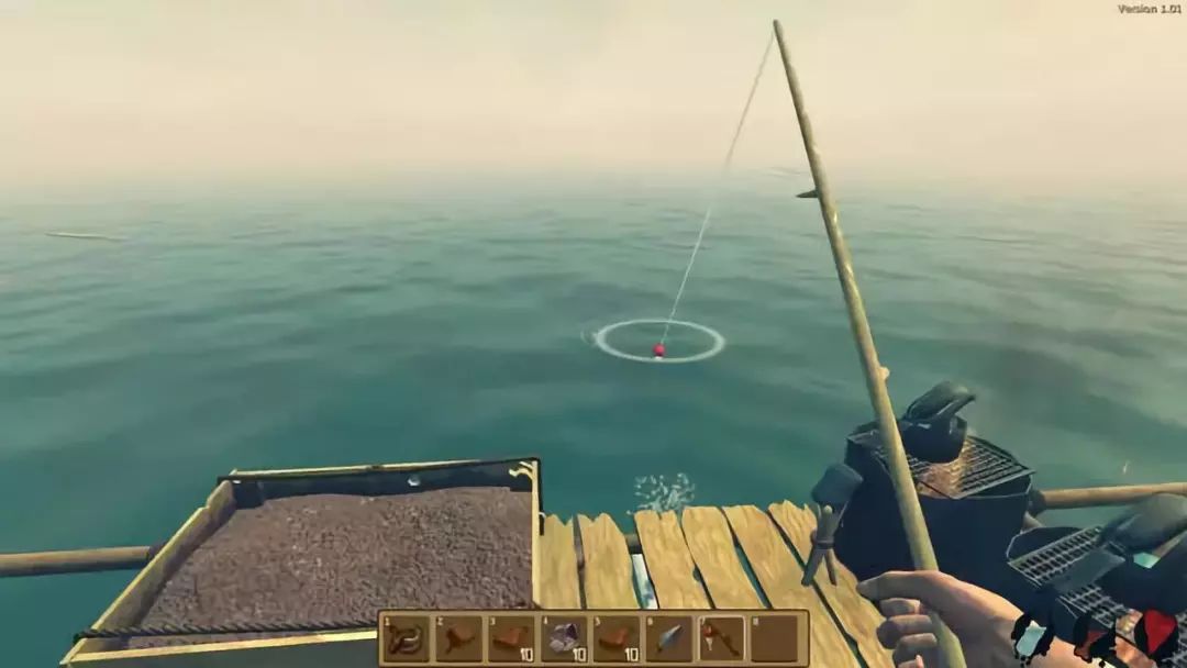 steam抢先体验游戏《Raft》开局一条船，装备全靠捞