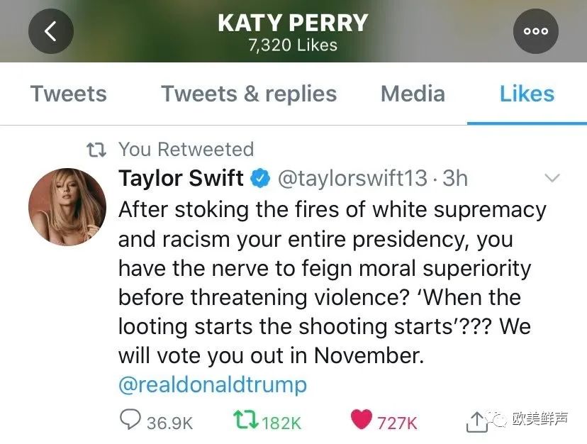 霉霉怒怼特朗普登顶热搜！Taylor Swift真女王行为！