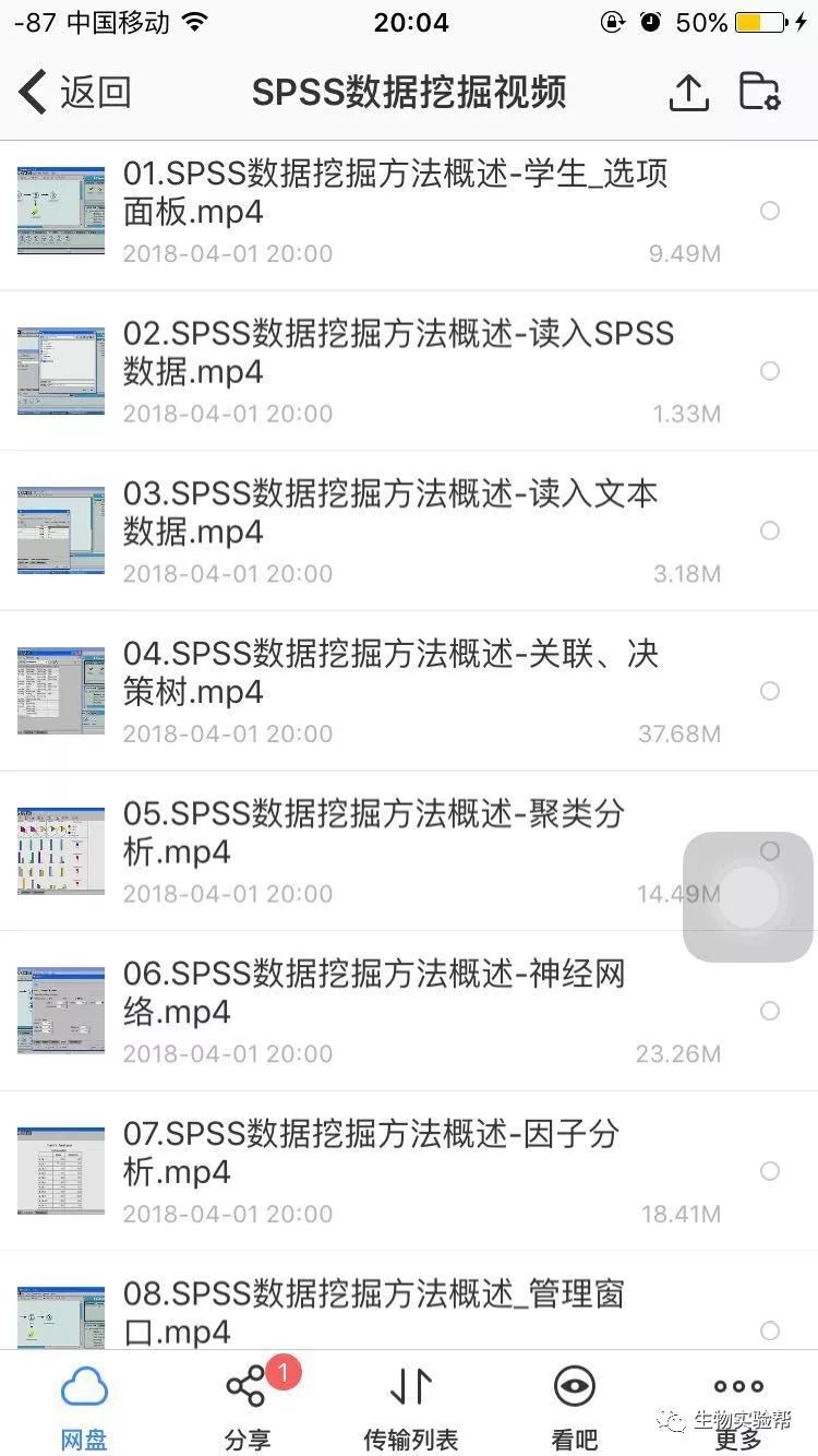 生物学霸-SPSS数据挖掘视频教学（送1000份标书+SPSS R语言）