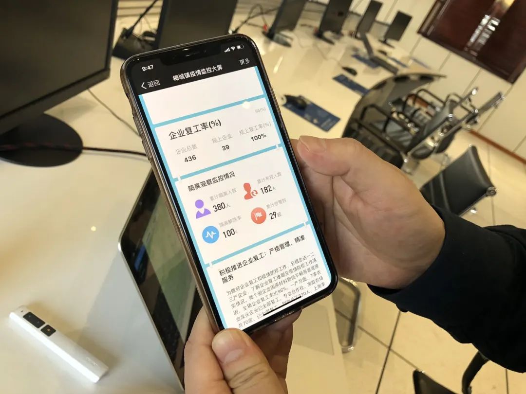 企业复工数据可视化，梅城镇企业复工“大盘”上线！