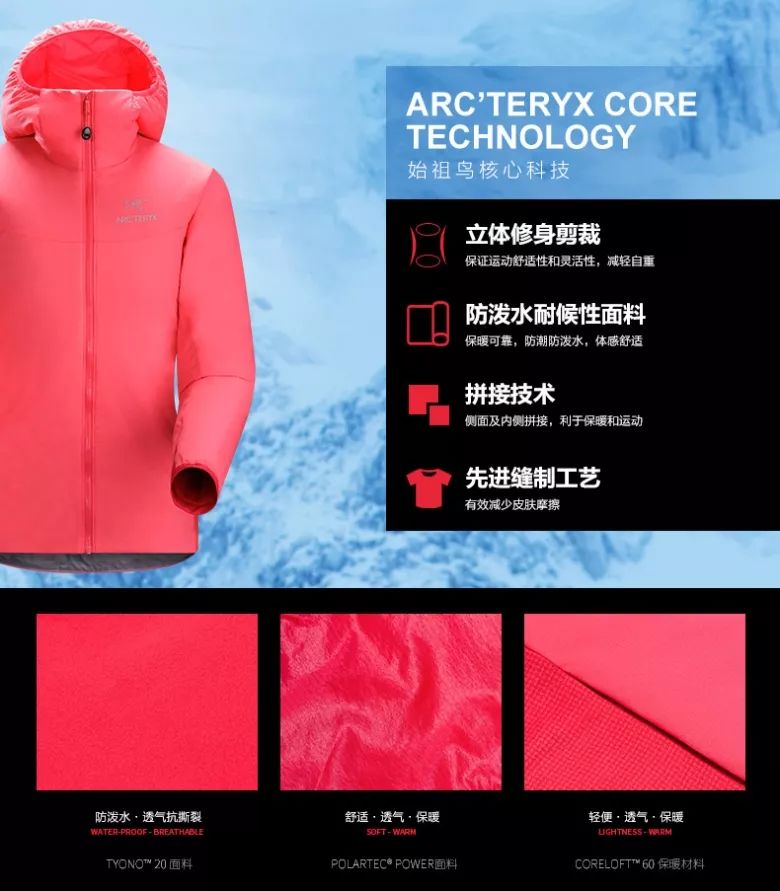 ARCTERYX/始祖鸟 男款连帽棉服 Atom LT