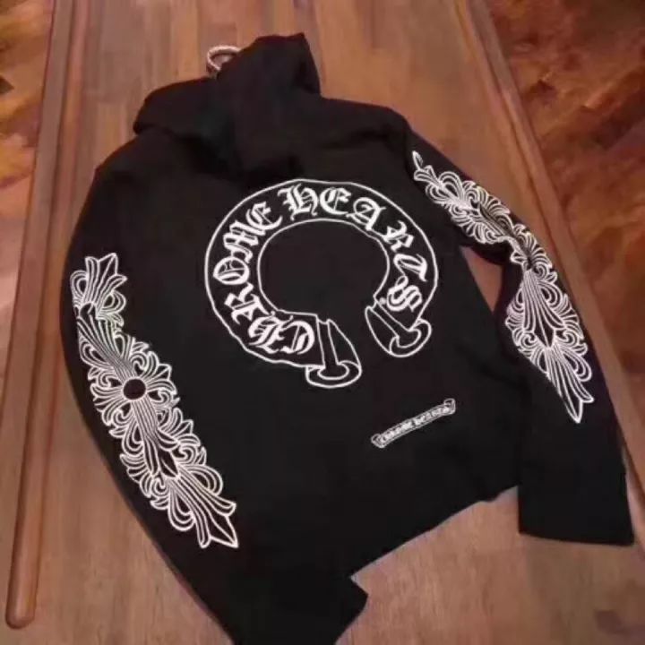 CHROME HEARTS 克罗心 经典大马蹄黑底卫衣帽衫