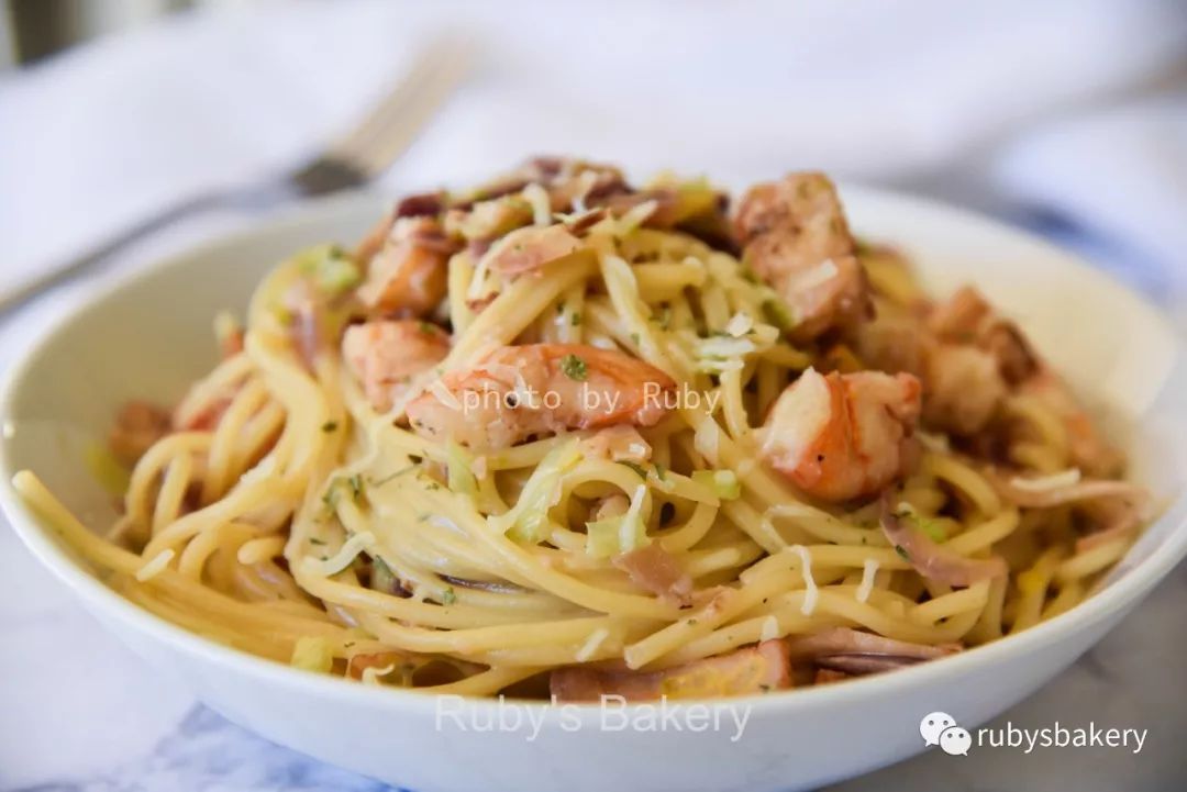 『Ruby美食』白葡萄酒海鲜意面（Seafood Pasta with White Wine）