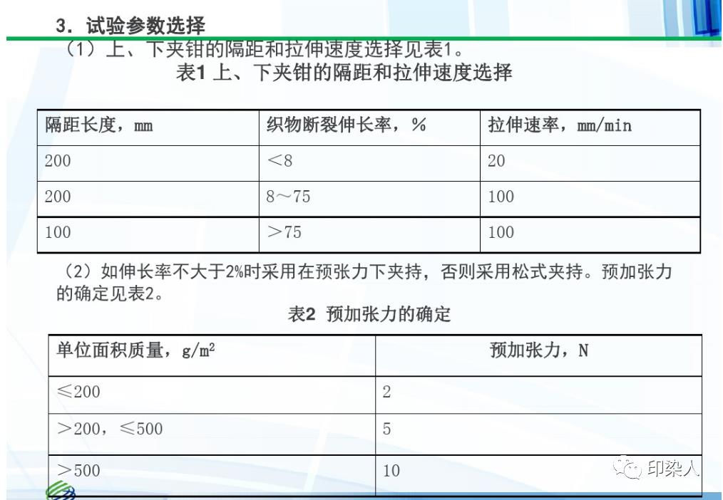 织物拉伸性能测试方法及结果计算