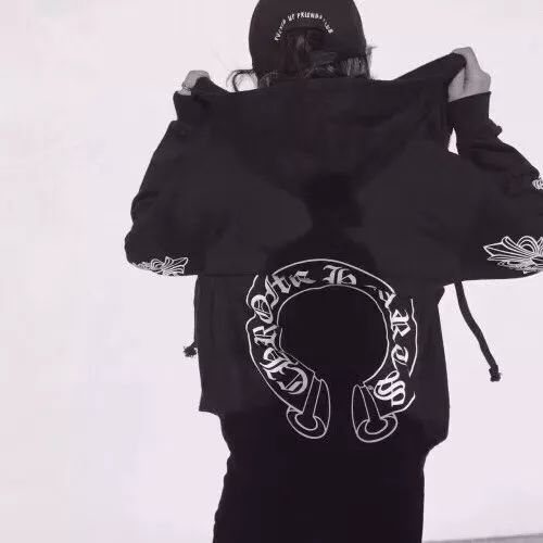 CHROME HEARTS 克罗心 经典大马蹄黑底卫衣帽衫