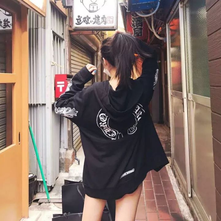 CHROME HEARTS 克罗心 经典大马蹄黑底卫衣帽衫