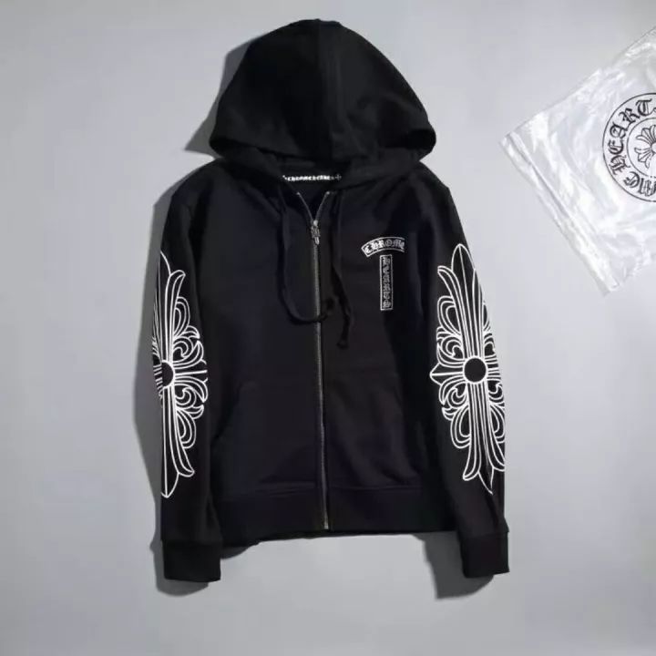 CHROME HEARTS 克罗心 经典大马蹄黑底卫衣帽衫