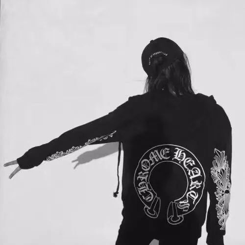 CHROME HEARTS 克罗心 经典大马蹄黑底卫衣帽衫