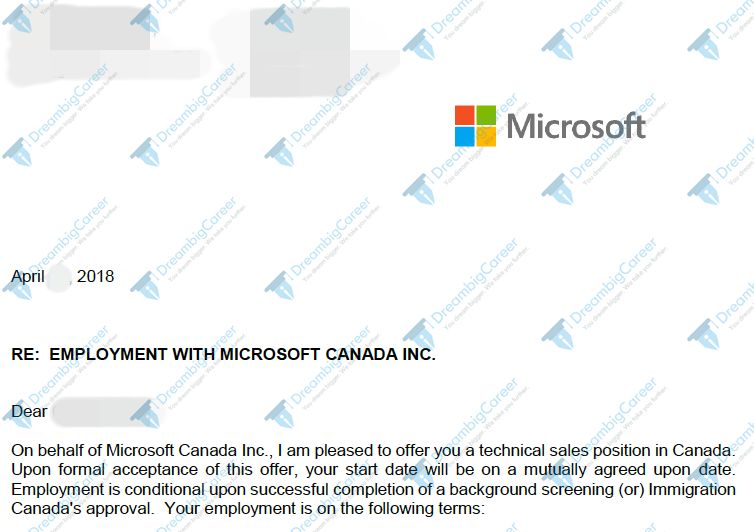 战绩 | Microsoft (CA) 发来一张Technical Sales Full-time Offer！