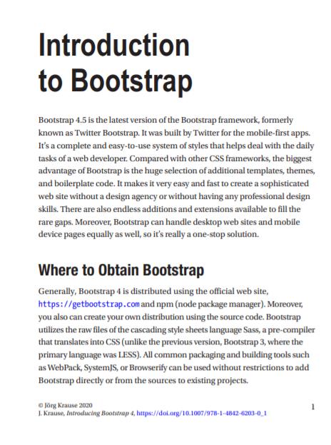 【2020新书】Bootstrap 4导论第二版，366页pdf，使用Bootstrap 4.5创建强大的Web应用程序