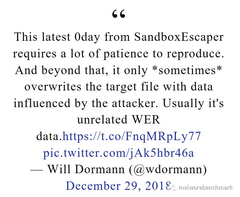 福利：SandboxEscaper又报windows 0-day和POC