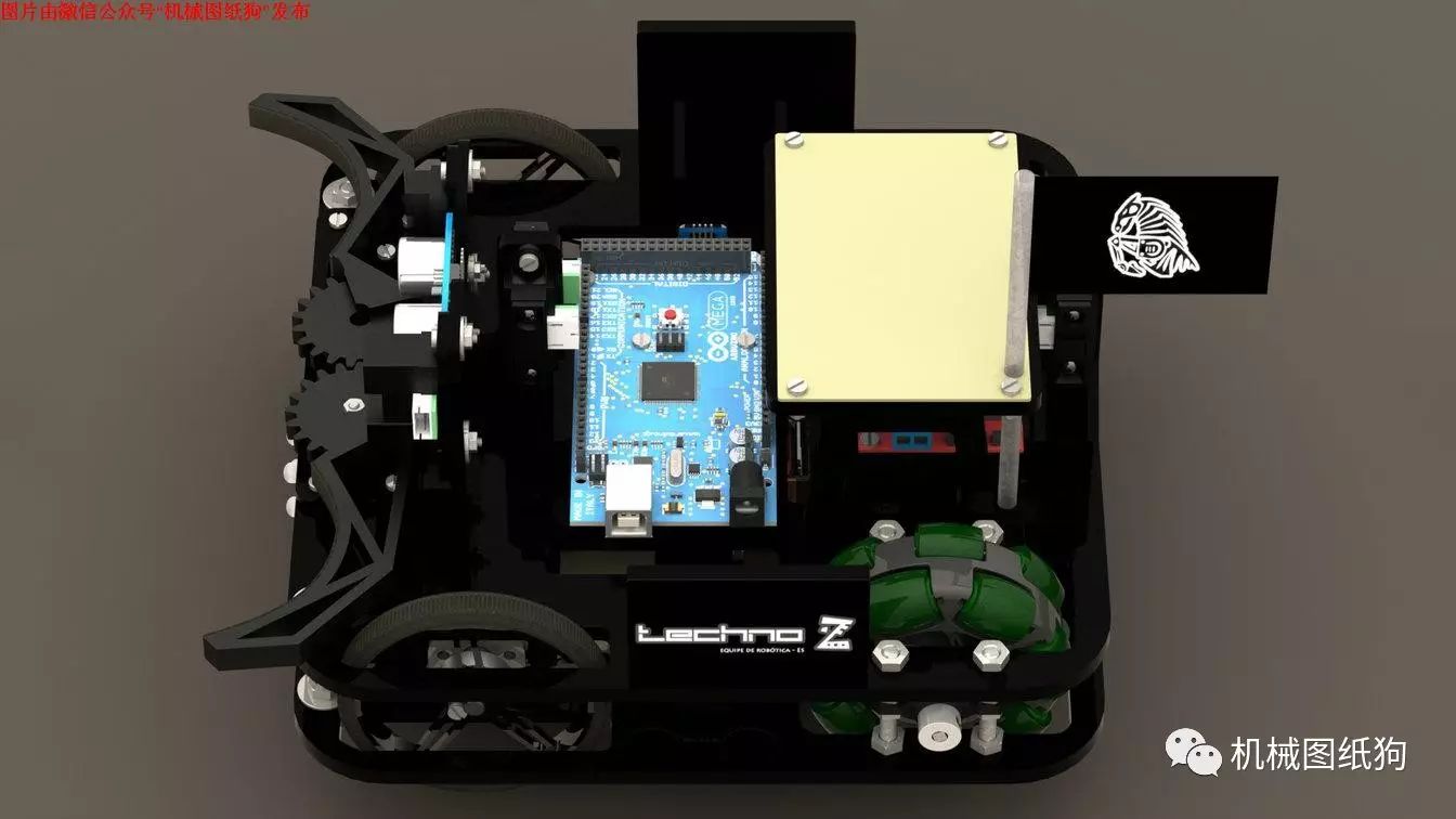 【机器人】Marvin万向轮机器人车(Arduino系统)结构三维建模图纸 SOLIDWORKS