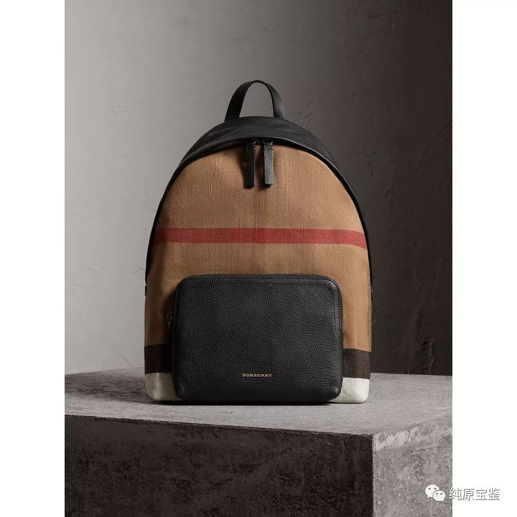 Burberry Canvas 格纹双肩包鉴别要点