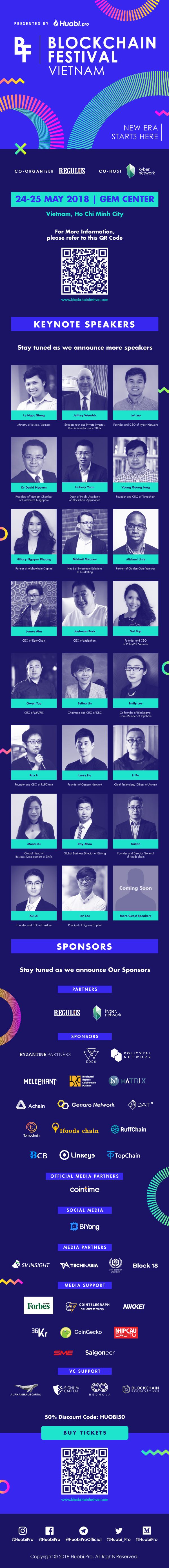 火币主办Blockchain Festival峰会本月底相约越南，10万美元Airdrop等你来！